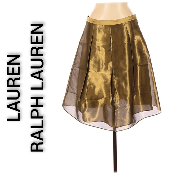 Lauren Ralph Lauren Dresses & Skirts - 8.Lauren Ralph Lauren Metallic Gold Party Skirt Sz6